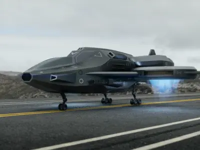 Scifi Dropship Military Aircraft Low-poly 3D model