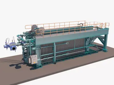 filtro prensa horizontal 3D model
