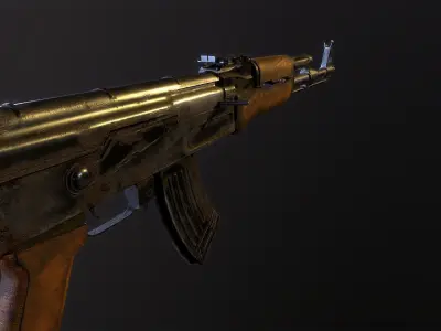 AK-47 old version Low-poly 3D model