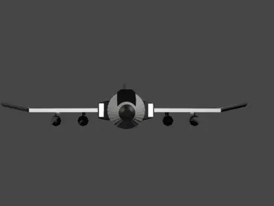 3d model low poly airplane jet plane flying Free low-poly 3D model