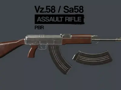 Vz58 Assault Rifle Low-poly 3D model