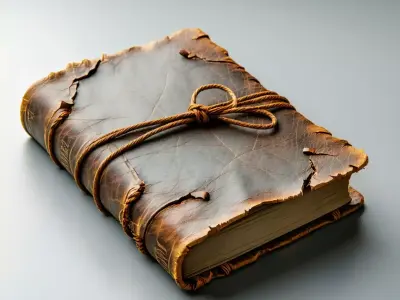 Realistic Antique Leather Bound Journal Low-poly 3D model