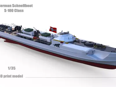  1 35 German S-100  Speedboat model free Building Instructions  Free 3D print model