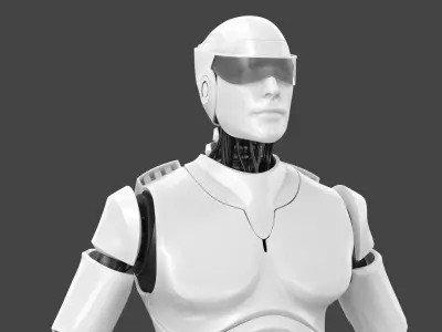 Male Cyborg Robot 3D model