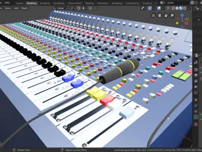 Custom professional sound mixer Free low-poly 3D model
