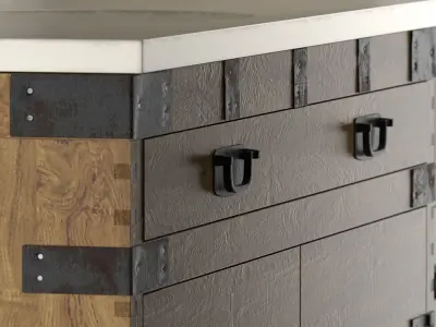 HEIRLOOM SILVER a washbasin and cupboard Restoration Hardware 3D model