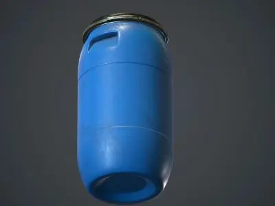 Plastic Barrel PBR Game Ready Low-poly 3D model