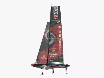 Omega Sponsored Racing Yacht AC75 Red 3D model