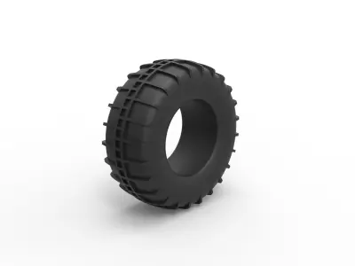Dune buggy rear tire 12 Scale 1 to 25 3D print model