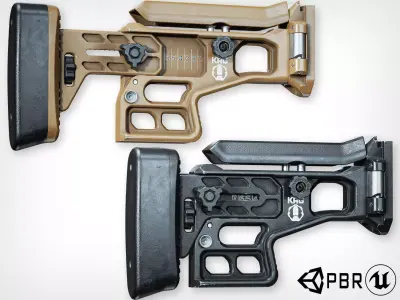 FN SCAR tactical stock Low-poly 3D model