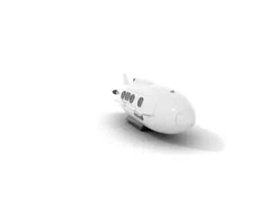 Sleek White Submarine model pack Low-poly 3D model