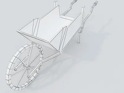 Wooden Barrow LP PBR  Low-poly 3D model