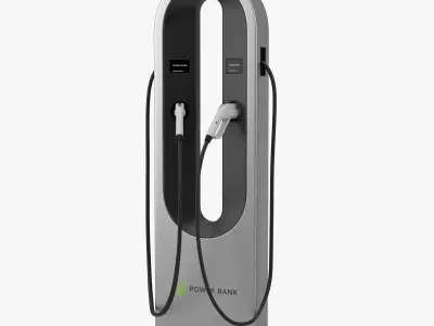 Electric vehicle charging station 3D model from CGTrader