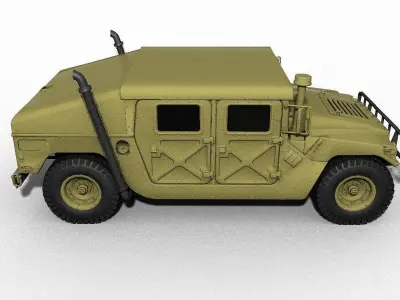 hummer low poly humvee Low-poly 3D model