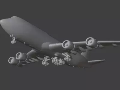 Boeing 747 Game Ready High Poly Airliner PBR 3D print model
