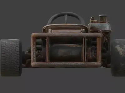 Rusty Go Kart 3D Model V01 Low-poly 3D model