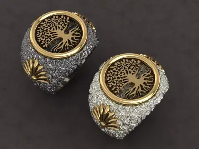 TREE OF LIFE RING FOR MAN 3D print model