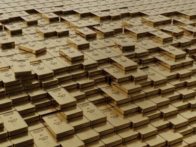 Gold bars 50gr 3D model