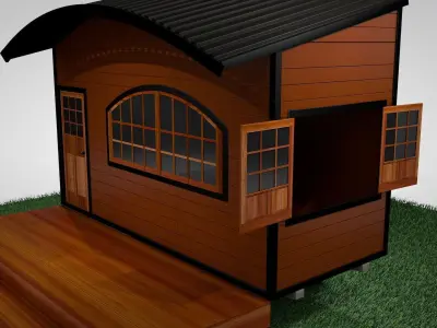Tiny Home Mobile Trailer Popup 3D model