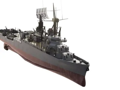 WW2 SHIP BASED ON FLETCHER CLASS DESTROYER 3D model