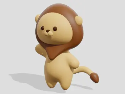 Cute little lion  3D model