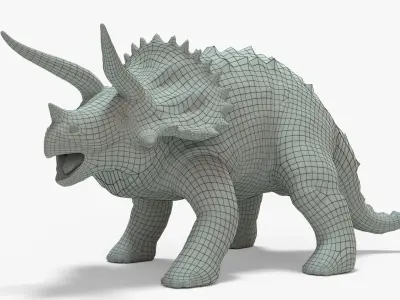 Triceratops Rigged Basemesh Low-poly 3D model