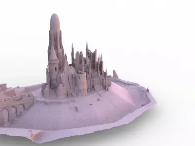 Castle with Moat 3D model