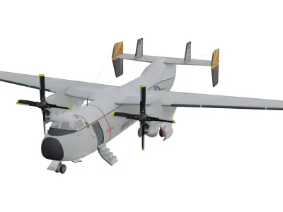 Grumman C2 Greyhound Low-poly 3D model