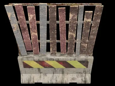 Concrete Barrier Low-poly 3D model