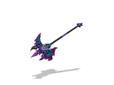 Flame Axe Low-poly 3D model
