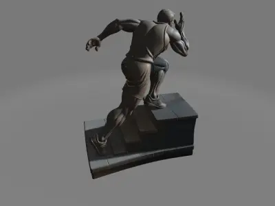 Runner on Stairs  Dynamic Sprint Pose 3D print model