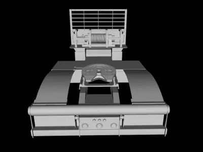FLATBED  Truck Winch and Fifth Wheel 3D model