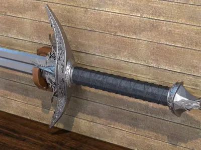 Medieval sword 3D model 8
