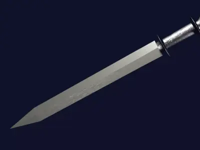 Spatha sword with Khora handle Low-poly 3D model