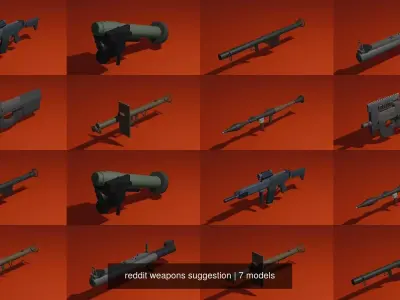 reddit weapons suggestion 3D Model Pack