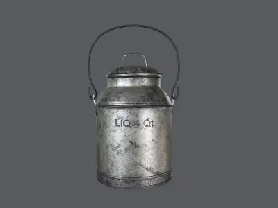 Old Milk Can Game Ready Low-poly 3D model