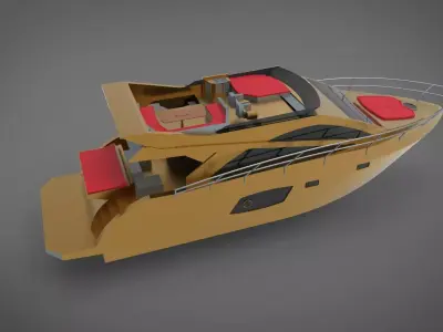 Yacht boat  gold 3D print model