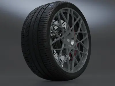 tire und rims 3D model