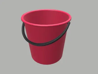 Plastic Bucket Free low-poly 3D model