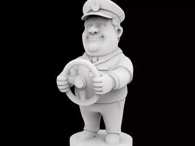 Bus Driver Cartoon Character 3D Printable Model 3D print model