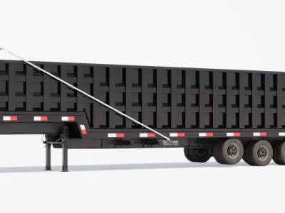 End Dump Trailer Low-poly 3D model
