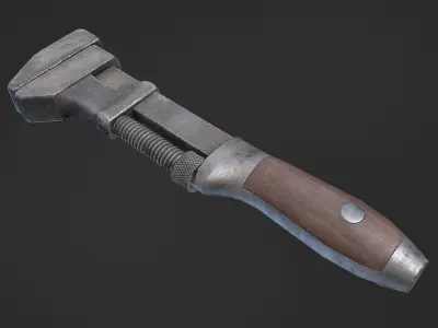 Adjustable Wrench Low-poly 3D model