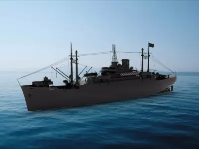 Amphibious command ship 3D model