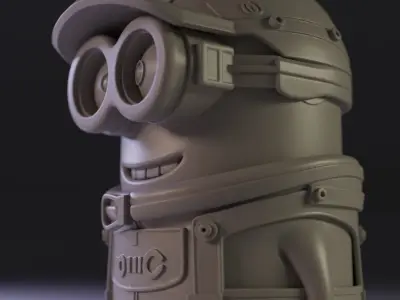 Minions car racer 3D print model