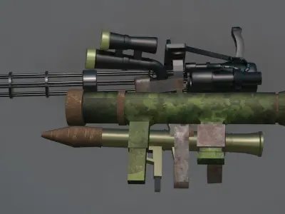 CG Guns with rig and textures 3D model