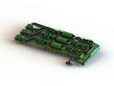 Sorting Plants for Municipal Solid Waste 3D model