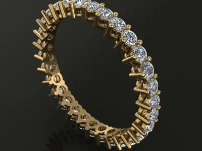 Double Basket 3 Prong Diamond Infinity 2mm Band Mix Size 3D print model