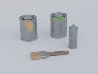 Painting Tools Low-poly 3D model