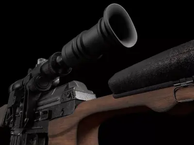 SVD - Dragunov Sniper Rifle Low-poly 3D model