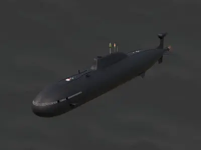 Akula Class Submarine Low-poly 3D model